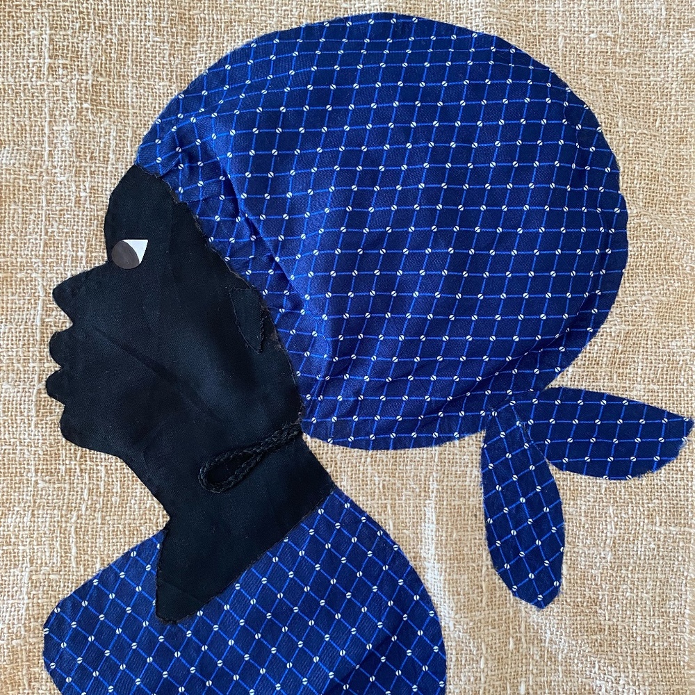 Handmade African Female Head Wall Art decor Hand Crafted with Ankara Fabric.